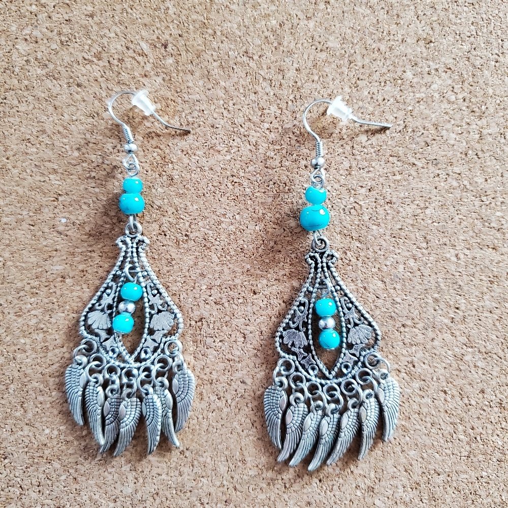🌟 5 for $15 🌟 Dangle earrings with faux Mexican turquoise